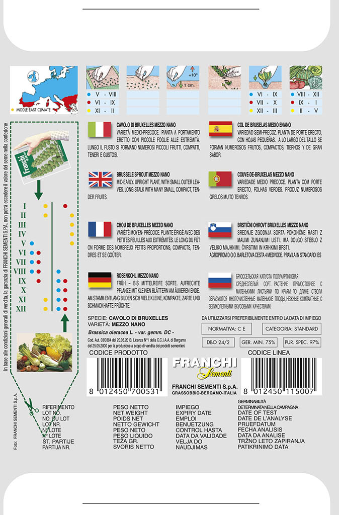 Ružičkový kel - CAVOLO DI BRUXELLES semená 8 gr.