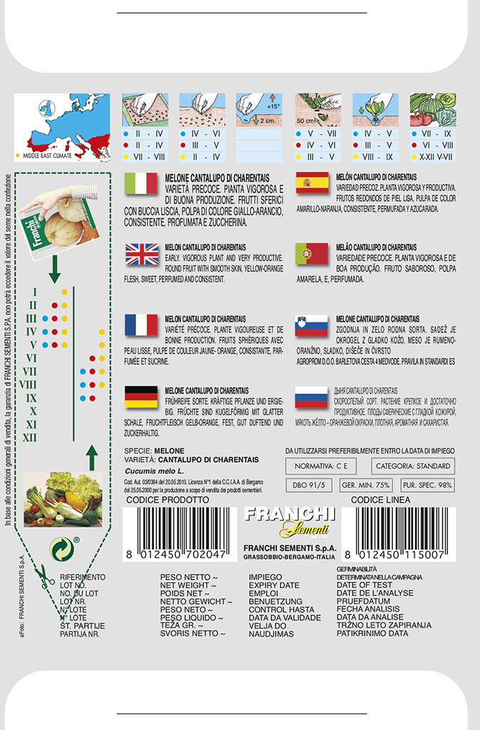 Melón cukrový - CANTALUPO DI CHARENTAIS semená 5 gr