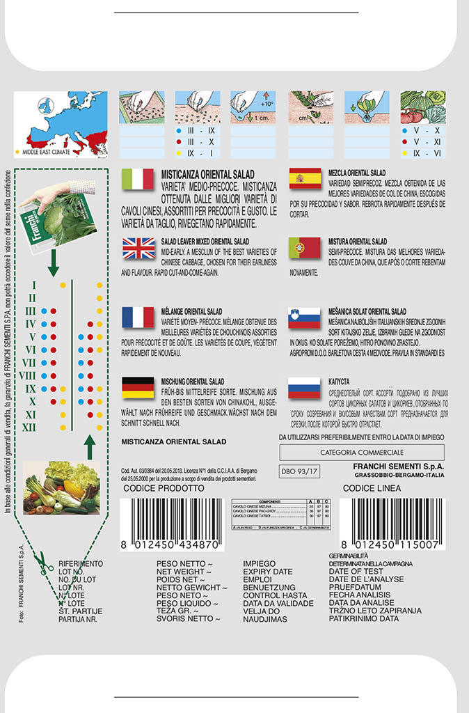 Zmes orientálneho šalátu - ORIENTAL SALAD - semená, 8 gramov