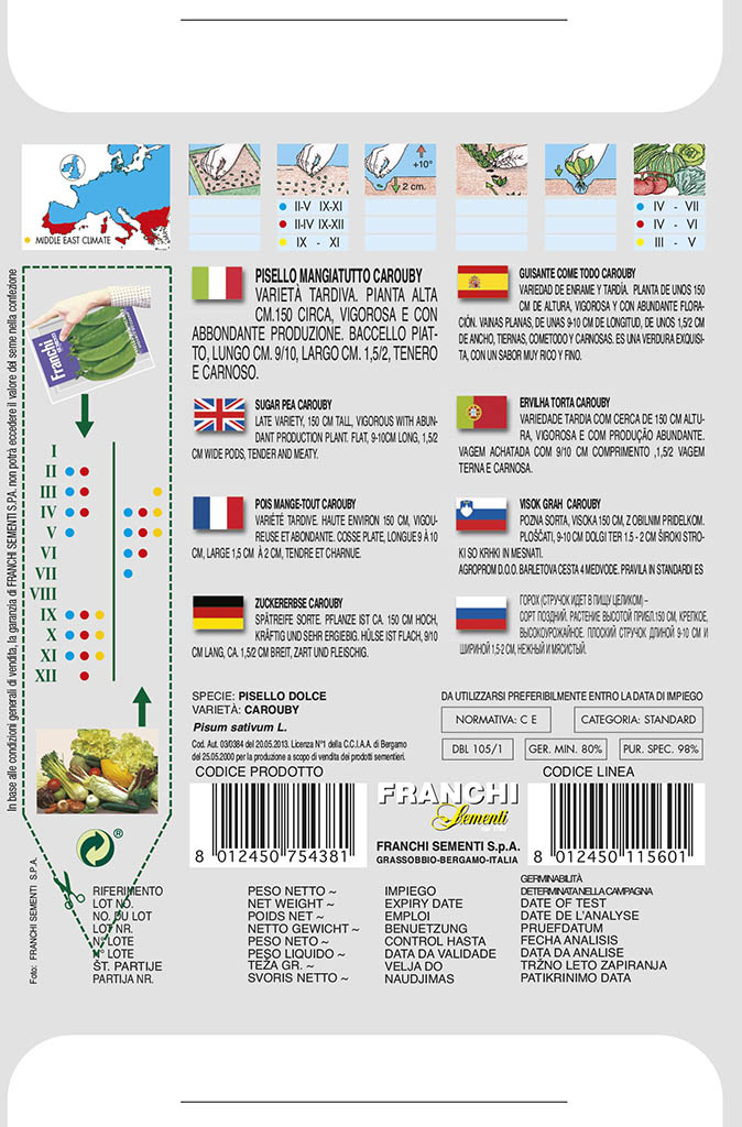 Hrach cukrový - CAROUBY - semená