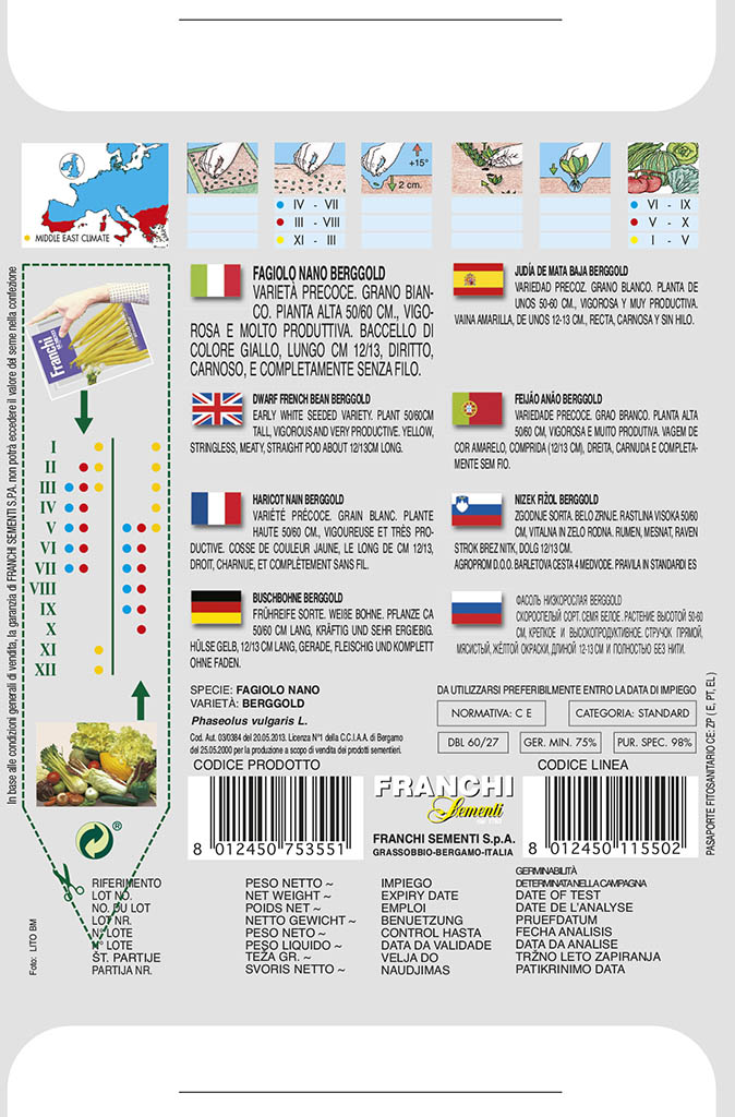 Fazuľa nízka - BERGGOLD - semená