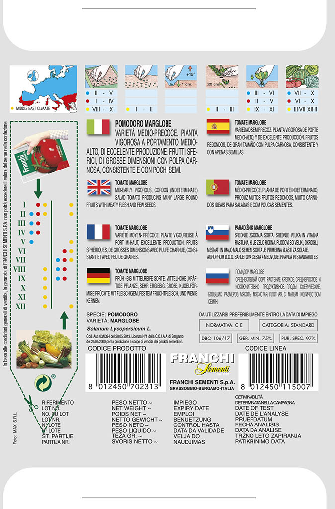 Rajčiak tyčkový - MARGLOBE - semená, 2 gramy