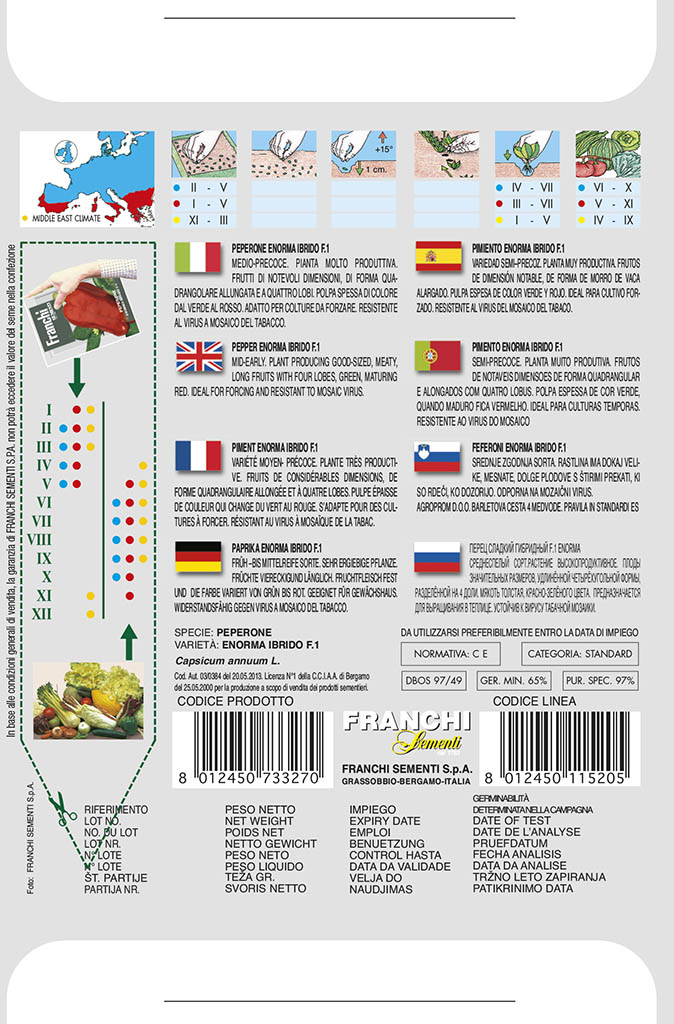 Paprika - ENORMA F1 - semená