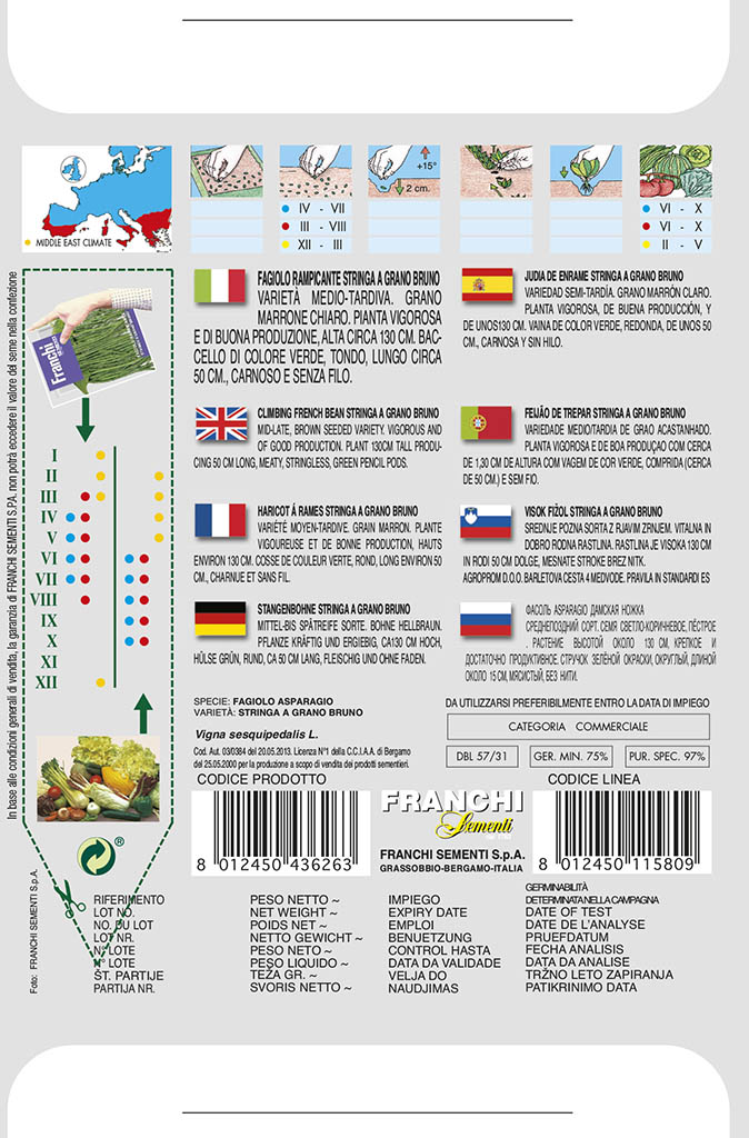 Fazuľa ťahavá - STRINGA A GRANO BRUNO - semená