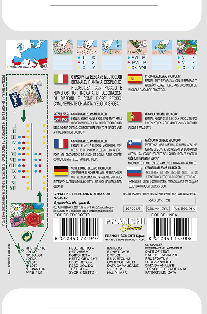 Gypsomilka - viacfarebný mix, semená, 3 gramy