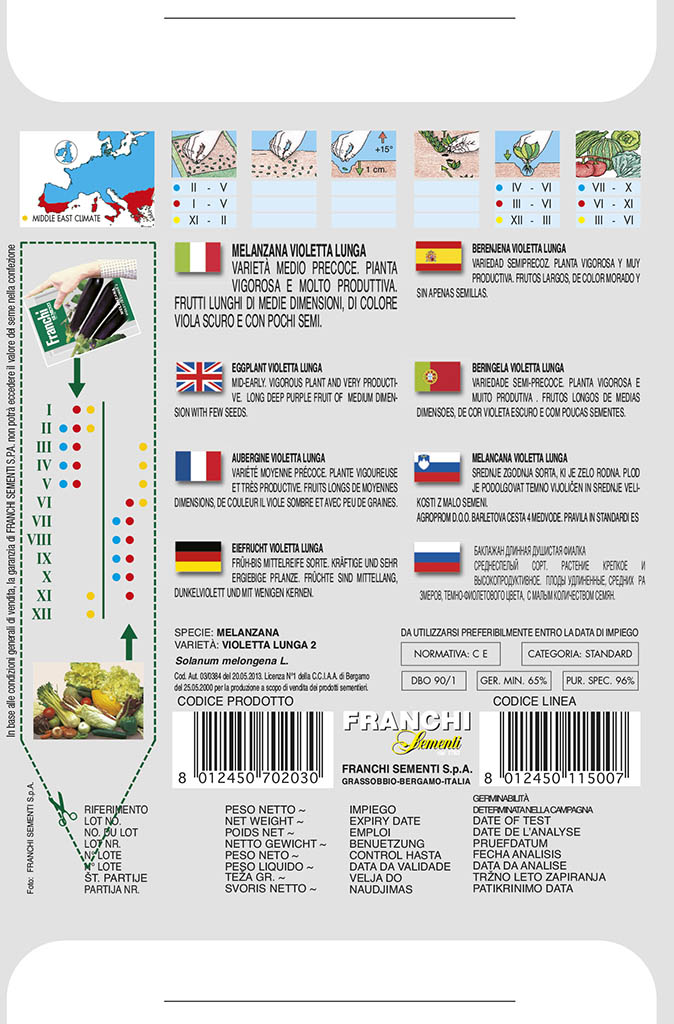 Baklažán - VIOLETTA LUNGA 2, semená 4 gramy